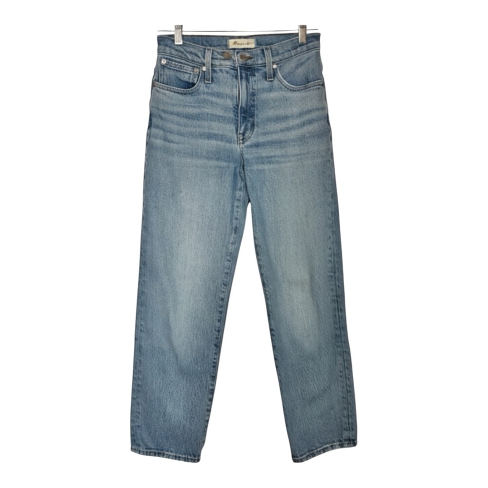 Madewell Mid Rise Prefect Vintage Straight Jeans in Light Blue Size 26